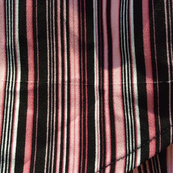 Striped Pink and Black Button Up Blouse - Picture 6 of 9
